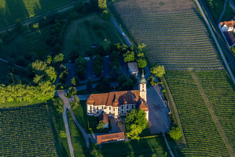 Photographie aérienne de Prieuré cistercien du monastère de Birnau à le quartier Seefelden in Uhldingen-Mühlhofen dans le département Bade-Wurtemberg, Allemagne