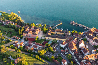 Vue aérienne de Domaine viticole d'État Meersburg, Droste-Hülshoff-Gymnasium Meersburg à Meersburg dans le département Bade-Wurtemberg, Allemagne