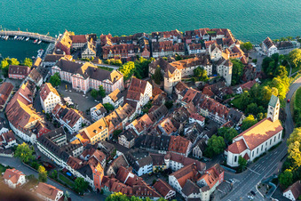 Vue aérienne de Nouveau Château Meersburg à Meersburg dans le département Bade-Wurtemberg, Allemagne