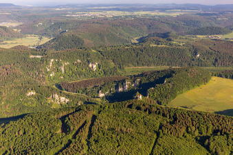 Château de Bronnen à Fridingen an der Donau dans le département Bade-Wurtemberg, Allemagne d'en haut