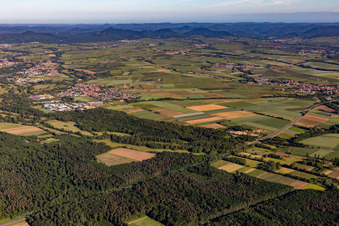 Vue aérienne de Panorama du Palatinat du Sud Klingbachtal à Rohrbach dans le département Rhénanie-Palatinat, Allemagne