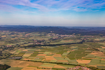 Vue aérienne de Panorama du Palatinat du Sud Horbachtal à Barbelroth dans le département Rhénanie-Palatinat, Allemagne