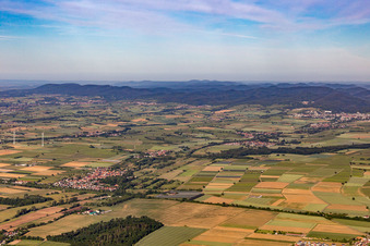 Vue aérienne de Panorama du Palatinat du Sud Erlenbachtal à Winden dans le département Rhénanie-Palatinat, Allemagne