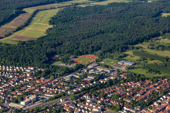 Vue oblique de Stade Bienwald à Kandel dans le département Rhénanie-Palatinat, Allemagne