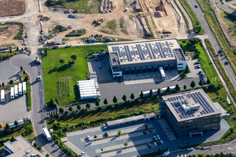 Vue aérienne de Agrandissement de la zone commerciale nord à Rülzheim dans le département Rhénanie-Palatinat, Allemagne