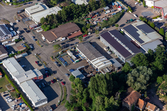 Vue aérienne de Frey Metalltechnik, propriétaire : Dipl.-Ing. Matthias Frey eK à le quartier Minderslachen in Kandel dans le département Rhénanie-Palatinat, Allemagne