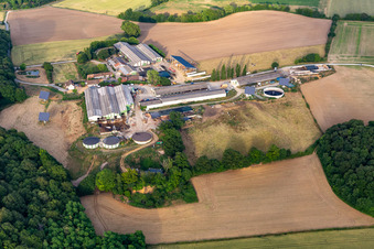 Vue aérienne de La Grande Bardière à Saint-Michel-de-Chavaignes dans le département Sarthe, France