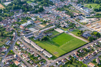 Vue aérienne de Association Sportive de Thorigné à Thorigné-sur-Dué dans le département Sarthe, France
