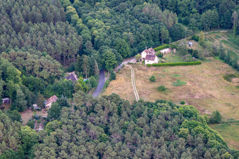 Vue aérienne de L'Œil Tout Couvé à Dollon dans le département Sarthe, France