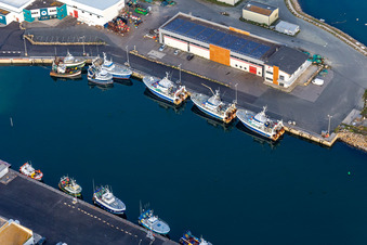 Vue aérienne de La Houle Marée à le quartier St-Guenole-St Pierre in Penmarch dans le département Finistère, France