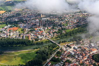 Vue oblique de Landau an der Isar dans le département Bavière, Allemagne