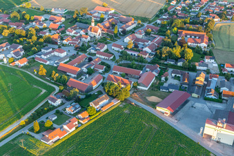 Vue aérienne de Centre-ville à Buchhofen dans le département Bavière, Allemagne