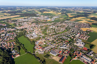 Vue aérienne de Vilsbiburg dans le département Bavière, Allemagne