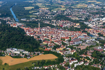 Vue aérienne de Vieille ville Landshut à Landshut dans le département Bavière, Allemagne