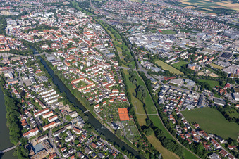 Vue aérienne de Landshut dans le département Bavière, Allemagne