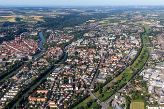 Vue oblique de Landshut dans le département Bavière, Allemagne