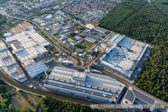 SEW-EURODRIVE GmbH & Co KG – Usine de fabrication et SCC Mécanique/Mécatronique à le quartier Graben in Graben-Neudorf dans le département Bade-Wurtemberg, Allemagne vue du ciel