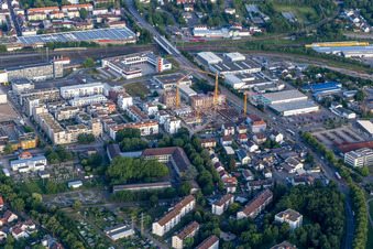 Vue aérienne de Cité ferroviaire à Bruchsal dans le département Bade-Wurtemberg, Allemagne