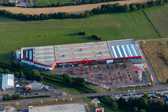 Vue aérienne de BAUHAUS Bruchsal à Bruchsal dans le département Bade-Wurtemberg, Allemagne