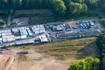 Vue aérienne de HeKa Herzog GmbH à le quartier Neudorf in Graben-Neudorf dans le département Bade-Wurtemberg, Allemagne