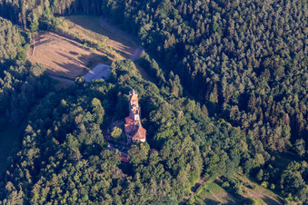Vue d'oiseau de Château de Berwartstein à Erlenbach bei Dahn dans le département Rhénanie-Palatinat, Allemagne