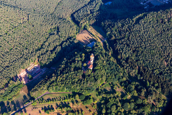 Enregistrement par drone de Château de Berwartstein à Erlenbach bei Dahn dans le département Rhénanie-Palatinat, Allemagne