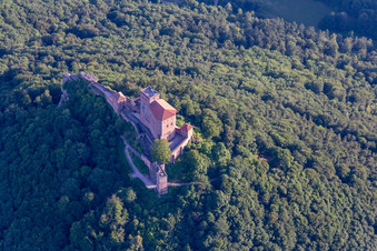 Château de Trifels à Annweiler am Trifels dans le département Rhénanie-Palatinat, Allemagne depuis l'avion