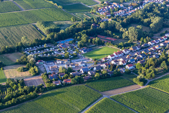 Photographie aérienne de Camping dans le Klingbachtal à le quartier Ingenheim in Billigheim-Ingenheim dans le département Rhénanie-Palatinat, Allemagne