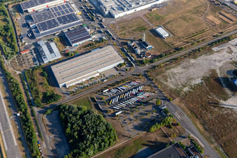 Vue aérienne de Thyssenkrupp Materials Processing Europe GmbH à Wörth am Rhein dans le département Rhénanie-Palatinat, Allemagne