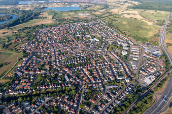 Enregistrement par drone de Quartier Maximiliansau in Wörth am Rhein dans le département Rhénanie-Palatinat, Allemagne