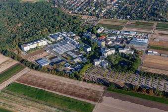 Vue oblique de Centre agricole BASF à Limburgerhof dans le département Rhénanie-Palatinat, Allemagne