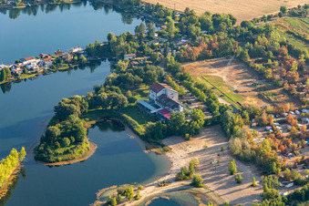 Vue oblique de Hôtel Darstein dans la zone de loisirs Blue Adriatic à Altrip dans le département Rhénanie-Palatinat, Allemagne