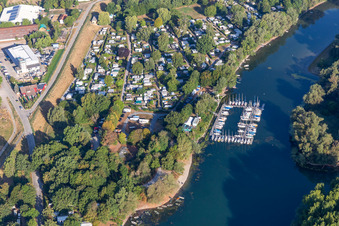 Vue aérienne de Club de voile Otterstadt (SCO), terrain du club à Otterstadt dans le département Rhénanie-Palatinat, Allemagne