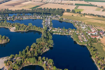 Vue aérienne de Binsfeld, Mondsee et Binsfeldsee à Speyer dans le département Rhénanie-Palatinat, Allemagne