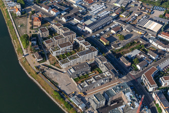 Vue aérienne de AU BORD DE LA RIVIÈRE, Speyer Ancienne briqueterie à Speyer dans le département Rhénanie-Palatinat, Allemagne