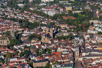 Vue aérienne de Église commémorative de la Protestation et de Saint-Joseph à Speyer dans le département Rhénanie-Palatinat, Allemagne