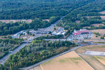 Vue aérienne de Ancien poste frontière à Scheibenhard dans le département Bas Rhin, France