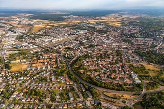 Vue aérienne de Bruchsal dans le département Bade-Wurtemberg, Allemagne