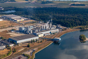Papierfabrik Palm GmbH & Co. KG | Plante Wörth am Rhein à Wörth am Rhein dans le département Rhénanie-Palatinat, Allemagne hors des airs