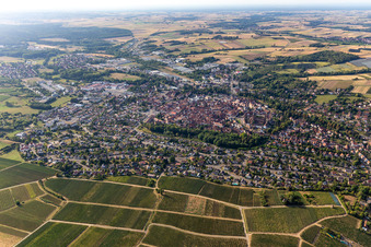 Vue oblique de Wissembourg dans le département Bas Rhin, France