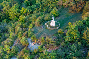 Vue aérienne de Statue de Maria à Poissons à Poissons dans le département Haute Marne, France