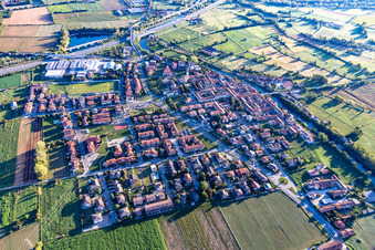 Vue aérienne de Quartier Albignano in Truccazzano dans le département Lombardie, Italie