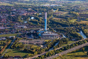 Vue aérienne de A2A (Centrale thermoélectrique à Cassano d’Adda dans le département Lombardie, Italie