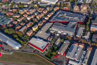 Circuit de Formule 1 de Ferrari, Pista di Fiorano, Circuito di Fiorano à Fiorano Modenese dans le département Modena, Italie vu d'un drone