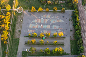 Vue aérienne de Luna Park à Scandiano dans le département Reggio Emilia, Italie