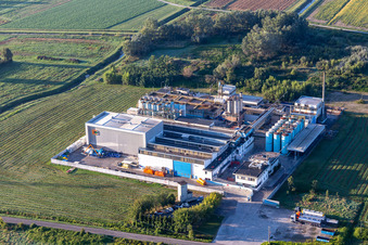 Vue aérienne de Nuova Campari Spa à San Martino in Rio dans le département Reggio Emilia, Italie