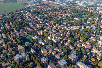 Vue aérienne de Castelnuovo Rangone dans le département Modena, Italie