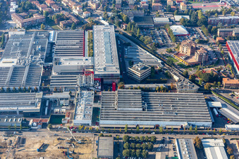 Vue aérienne de Ferrari SPA à Maranello dans le département Modena, Italie