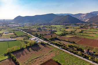 Vue oblique de Nuvolera dans le département Brescia, Italie