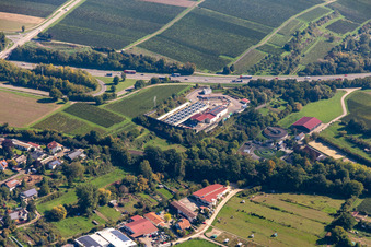 Vue aérienne de Centrale géothermique Insheim avec extraction de lithium à Insheim dans le département Rhénanie-Palatinat, Allemagne